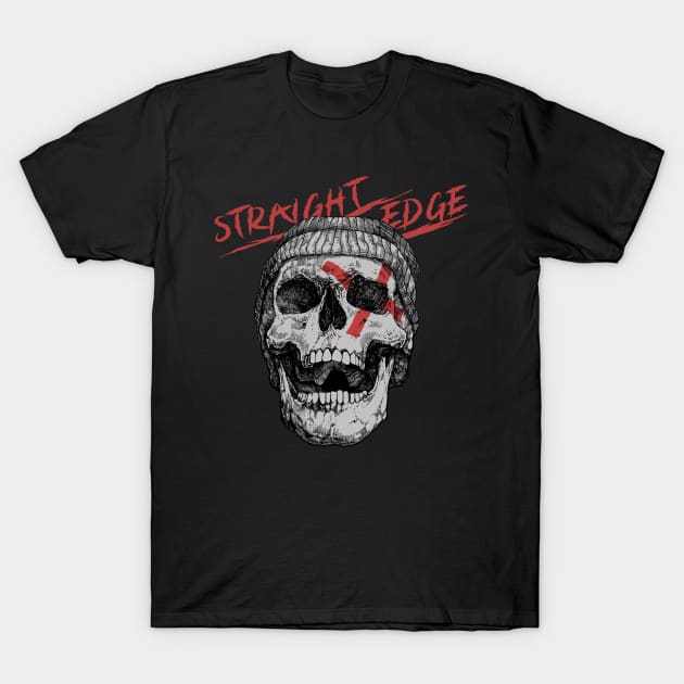 Skull straight edge T-Shirt by akawork280